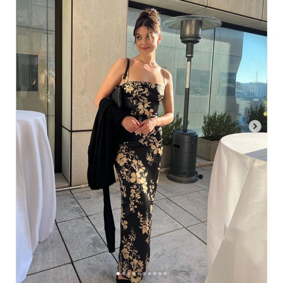 Reformation Frankie Silk Dress Gisele 0 - Picture 8 of 16